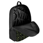 Black And Green Spider Web Pattern Print 17 Inch Backpack