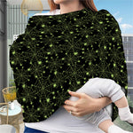 Black And Green Spider Web Pattern Print Baby Seat Cover