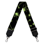 Black And Green Spider Web Pattern Print Bag Strap