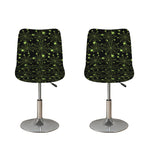 Black And Green Spider Web Pattern Print Bar Stool Covers
