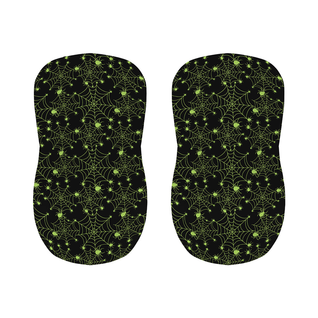 Black And Green Spider Web Pattern Print Bar Stool Covers