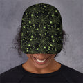 Black And Green Spider Web Pattern Print Baseball Cap