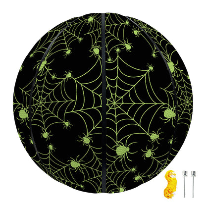 Black And Green Spider Web Pattern Print Basketball
