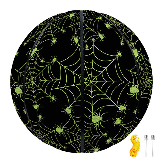 Black And Green Spider Web Pattern Print Basketball