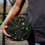Black And Green Spider Web Pattern Print Basketball