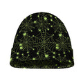 Black And Green Spider Web Pattern Print Beanie
