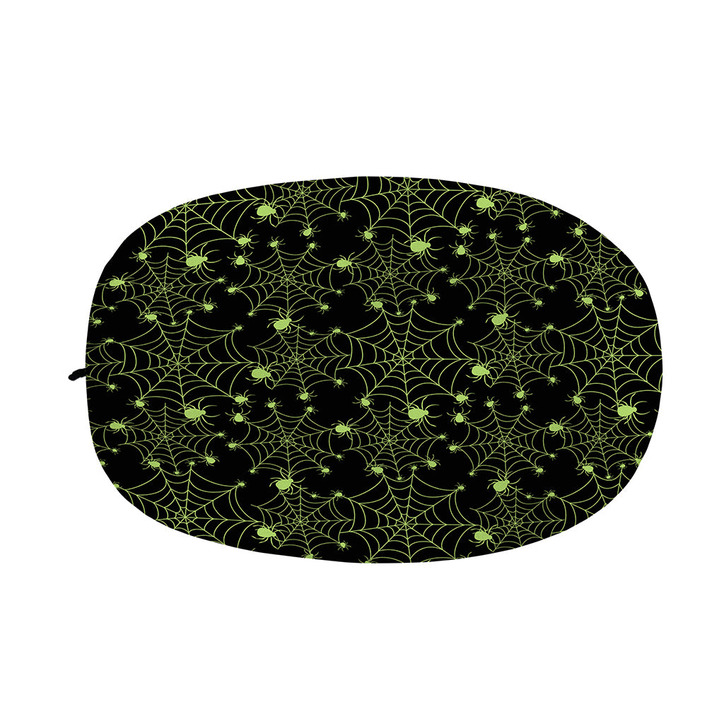 Black And Green Spider Web Pattern Print Car Side Mirror Covers