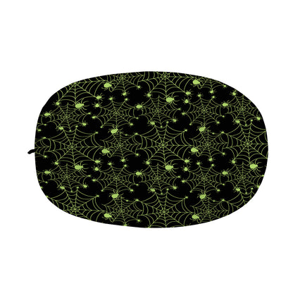 Black And Green Spider Web Pattern Print Car Side Mirror Covers