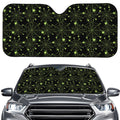 Black And Green Spider Web Pattern Print Car Windshield Sun Shade