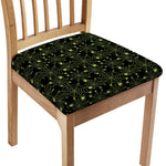 Black And Green Spider Web Pattern Print Chair Cushion Cover