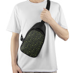 Black And Green Spider Web Pattern Print Chest Bag