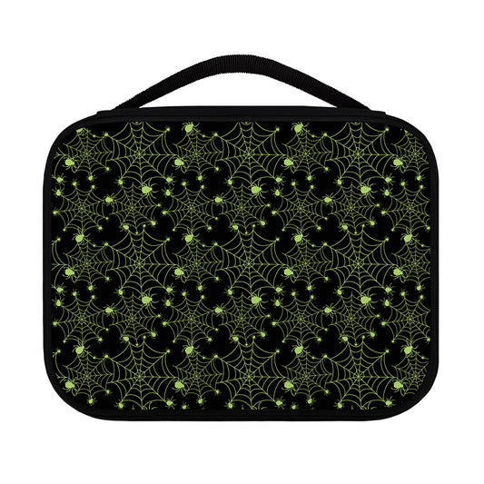 Black And Green Spider Web Pattern Print Classic Bible Case