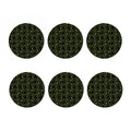 Black And Green Spider Web Pattern Print Coaster Set