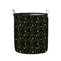 Black And Green Spider Web Pattern Print Collapsible Laundry Basket