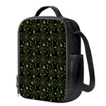 Black And Green Spider Web Pattern Print Crossbody Lunch Bag