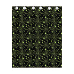 Black And Green Spider Web Pattern Print Curtain