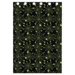Black And Green Spider Web Pattern Print Curtain