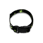 Black And Green Spider Web Pattern Print Dog Collar