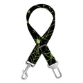 Black And Green Spider Web Pattern Print Dog Seat Belt