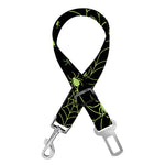 Black And Green Spider Web Pattern Print Dog Seat Belt