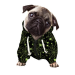 Black And Green Spider Web Pattern Print Dog Zip Up Hoodie