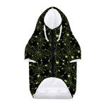 Black And Green Spider Web Pattern Print Dog Zip Up Hoodie