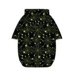 Black And Green Spider Web Pattern Print Dog Zip Up Hoodie
