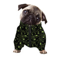 Black And Green Spider Web Pattern Print Dog Zip Up Jacket