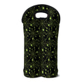 Black And Green Spider Web Pattern Print Double Neoprene Wine Tote