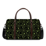 Black And Green Spider Web Pattern Print Duffle Bag