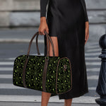 Black And Green Spider Web Pattern Print Duffle Bag