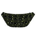 Black And Green Spider Web Pattern Print Fanny Pack