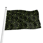 Black And Green Spider Web Pattern Print Flag