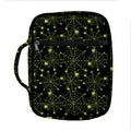 Black And Green Spider Web Pattern Print Front Pocket Bible Bag