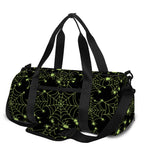 Black And Green Spider Web Pattern Print Gym Bag