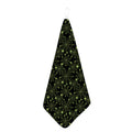 Black And Green Spider Web Pattern Print Hand Towel