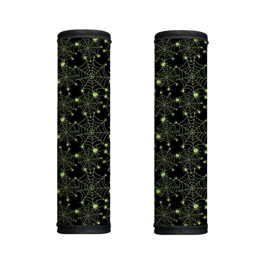Black And Green Spider Web Pattern Print Handle Covers