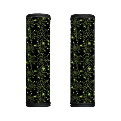 Black And Green Spider Web Pattern Print Handle Covers