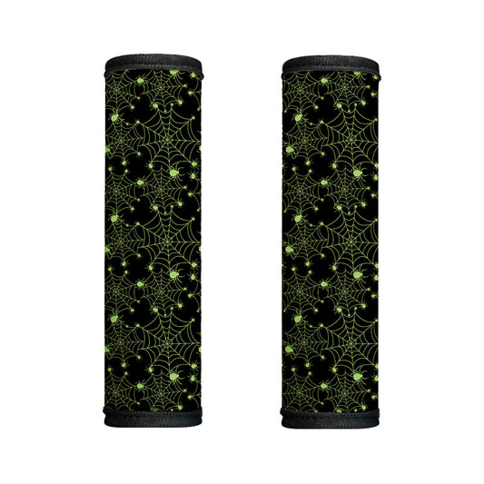 Black And Green Spider Web Pattern Print Handle Covers