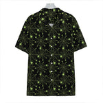 Black And Green Spider Web Pattern Print Hawaiian Shirt