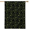 Black And Green Spider Web Pattern Print House Flag
