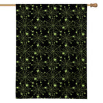 Black And Green Spider Web Pattern Print House Flag