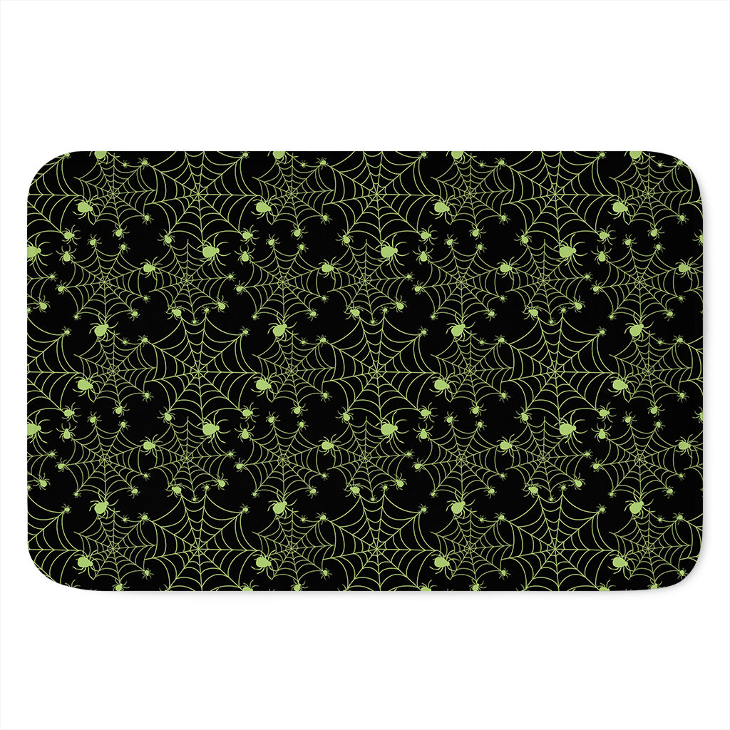 Black And Green Spider Web Pattern Print Indoor Door Mat