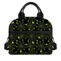 Black And Green Spider Web Pattern Print Insulated Lunch Bag