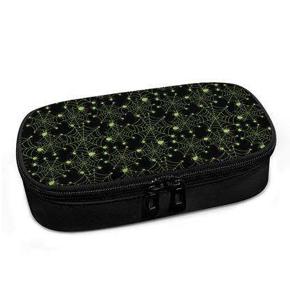 Black And Green Spider Web Pattern Print Insulin Cooler Travel Case