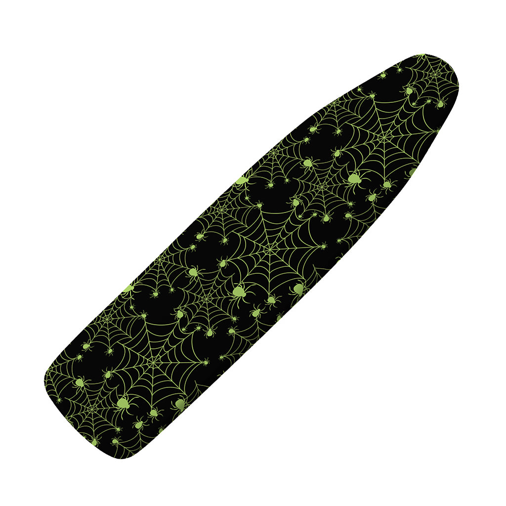 Black And Green Spider Web Pattern Print Ironing Board Cover