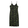 Black And Green Spider Web Pattern Print Jersey Midi Cami Dress