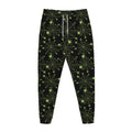 Black And Green Spider Web Pattern Print Jogger Pants