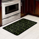 Black And Green Spider Web Pattern Print Kitchen Mat