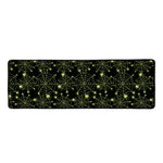 Black And Green Spider Web Pattern Print Long Kitchen Mat